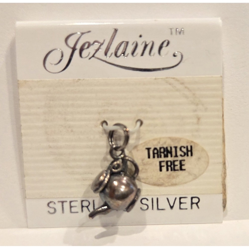 Small Teapot Vintage Sterling Silver Bracelet Charm Pendant Orig
